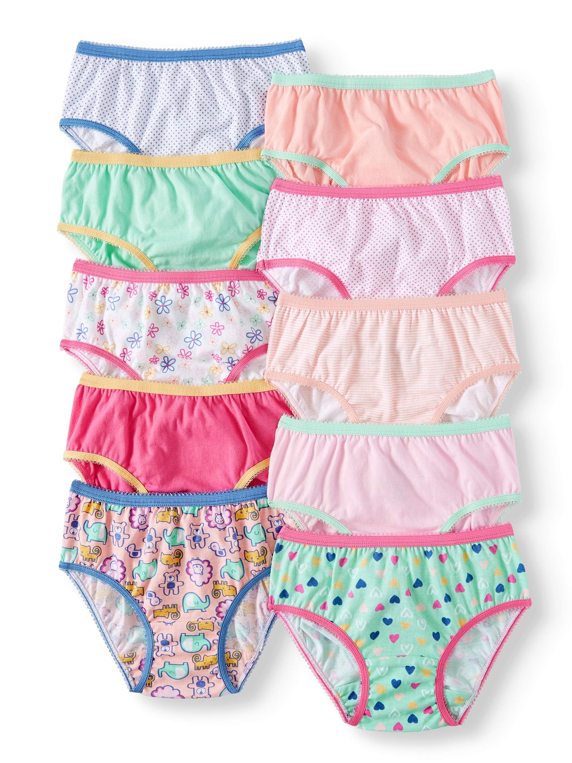 20PCSWonder Nation 10 Pack Girls Briefs/Panties Size 1 2Multi Color