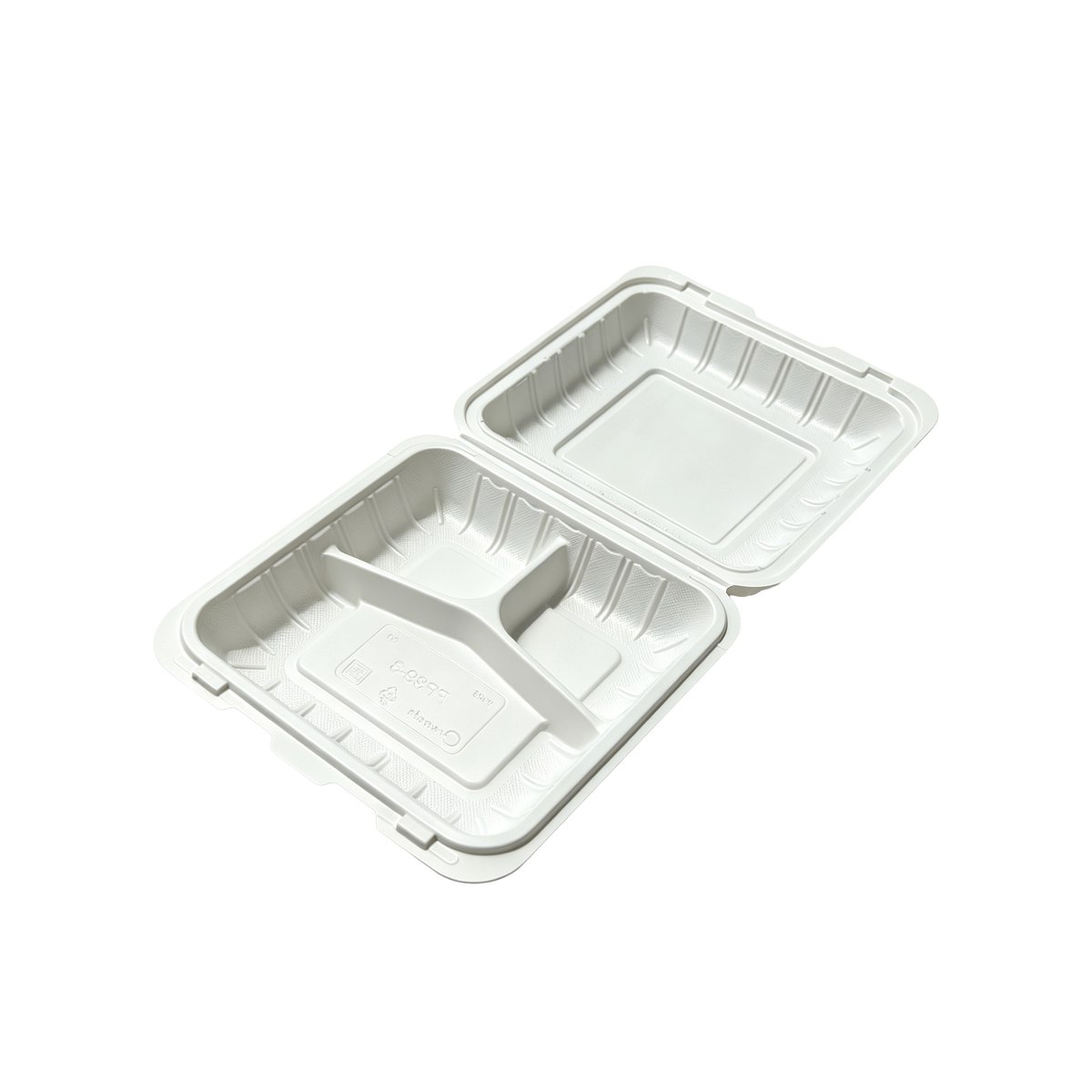 8"/9" White MFPP 3-compartment clamshell thumbnail 4