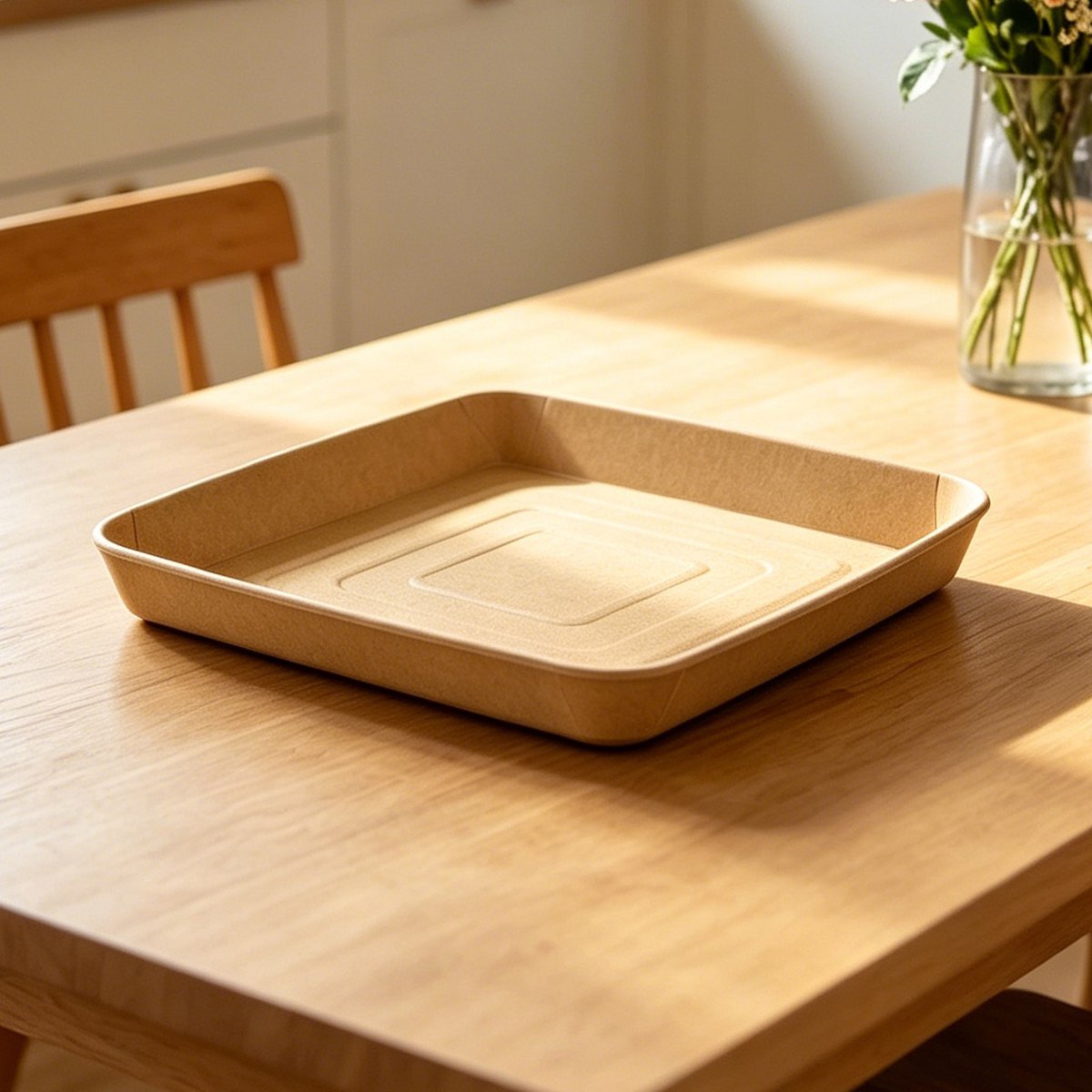 12.36 x 12.36 x 1.59 Kraft Paper Tray