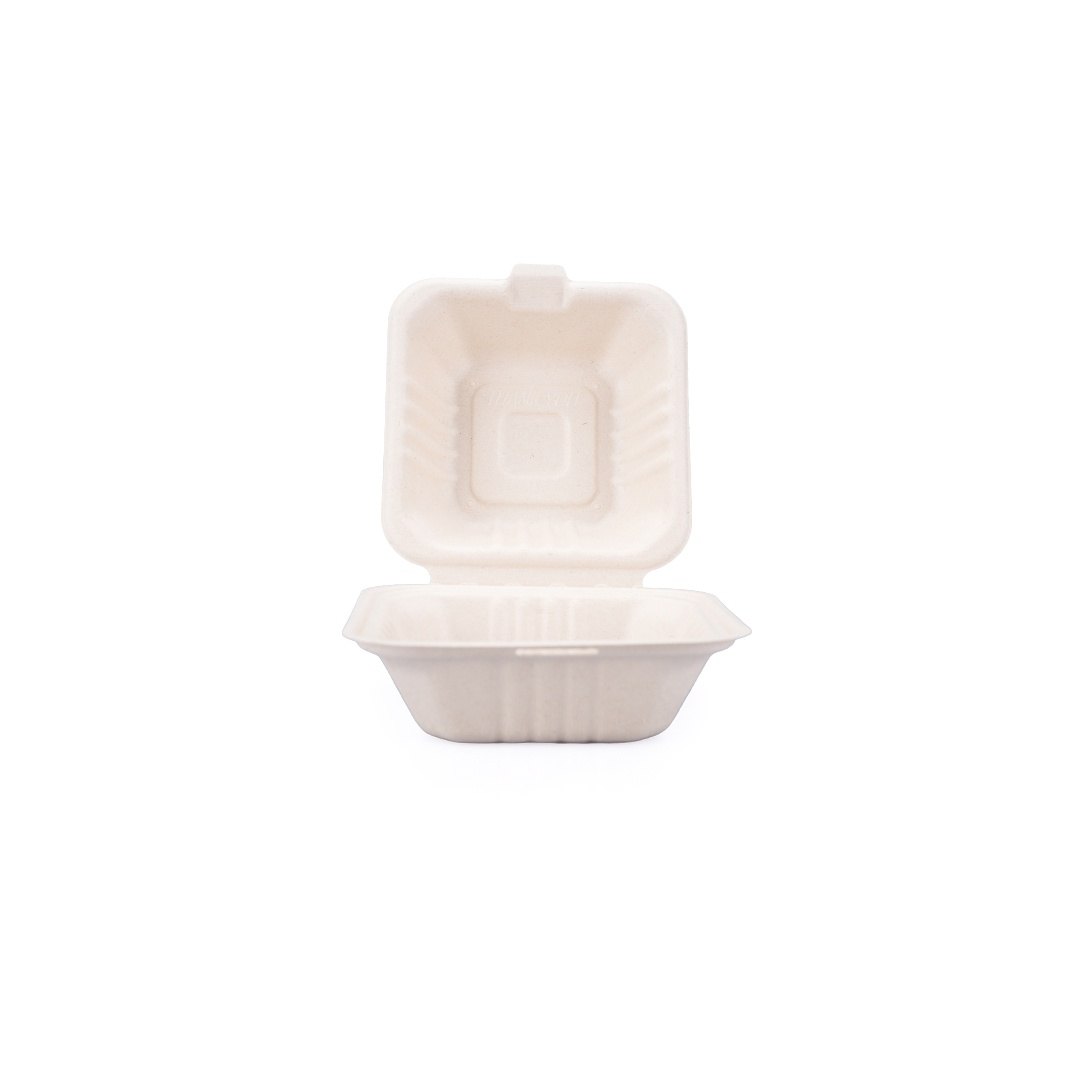 6"x6" Bagasse Clamshell thumbnail 2