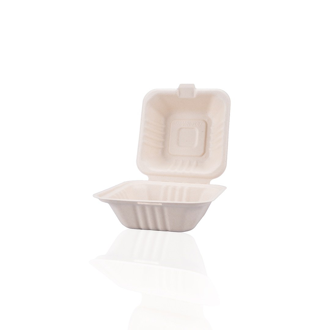 6"x6" Bagasse Clamshell thumbnail 3
