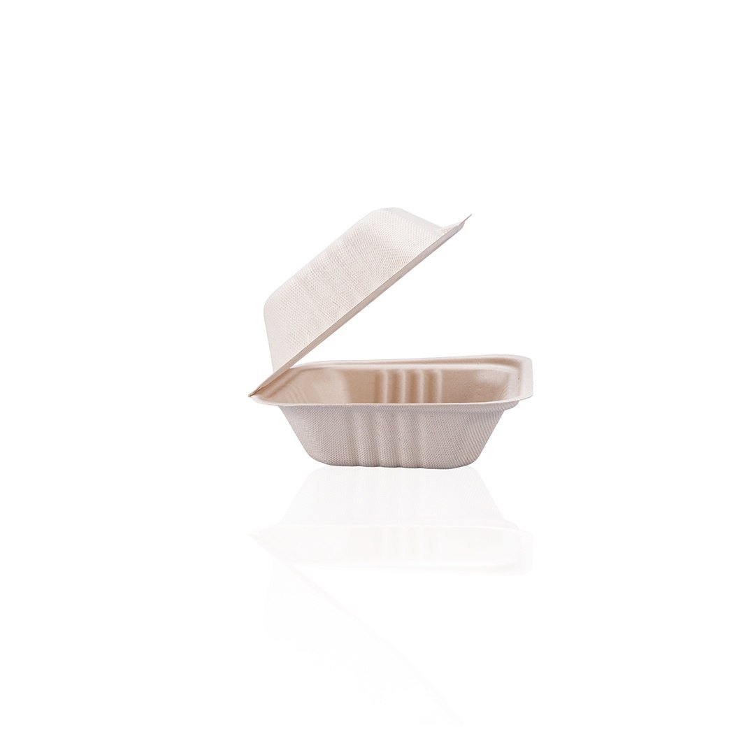6"x6" Bagasse Clamshell thumbnail 4