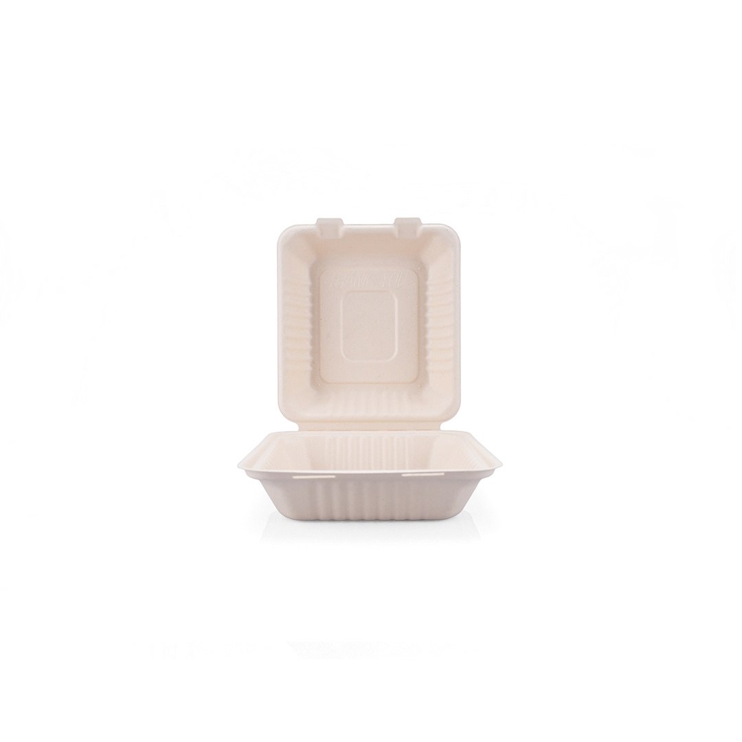 8"x8" Bagasse Clamshell thumbnail 2