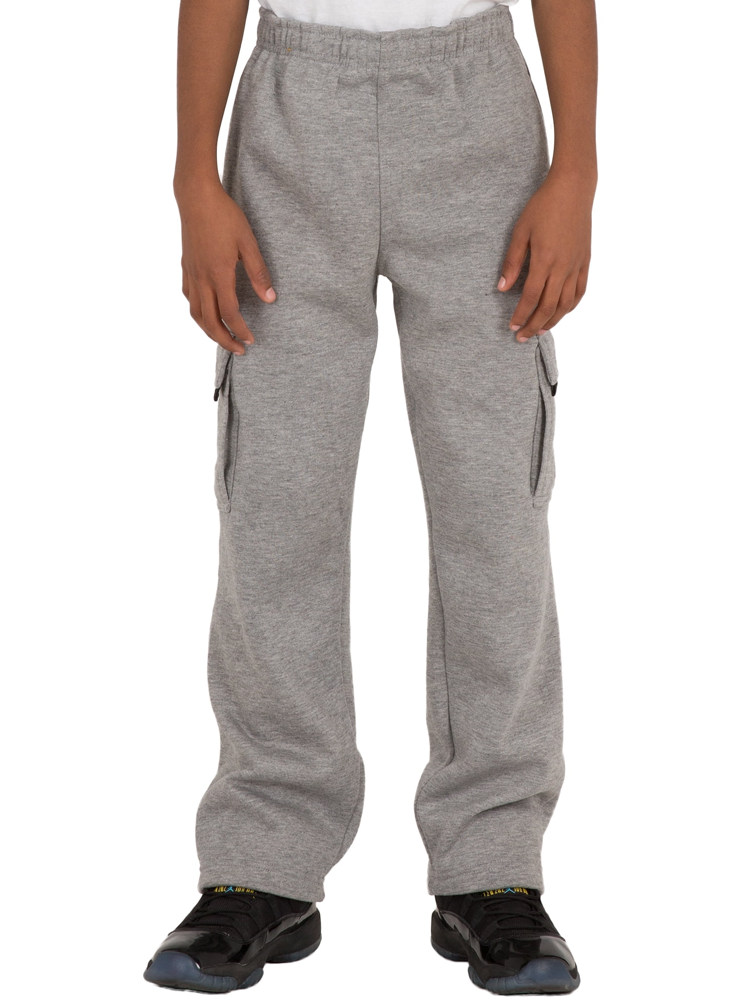 Big Boys Fleece Cargo Sweatpants Charcoal Male  |  Size XL