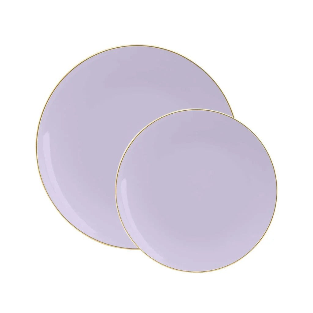 Purple-Gold Party Plates (01-Count Bulk Pack)