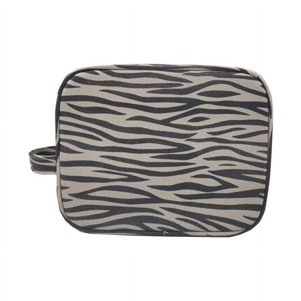 New Daisy Rose Cosmetic Travel Bag (Grey Zebra)