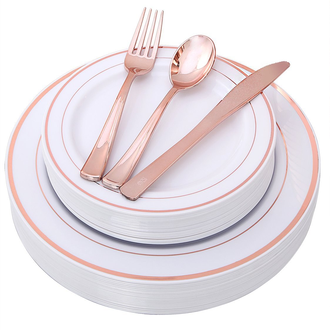 Rose Gold Party Plates (01-Count Bulk Pack)