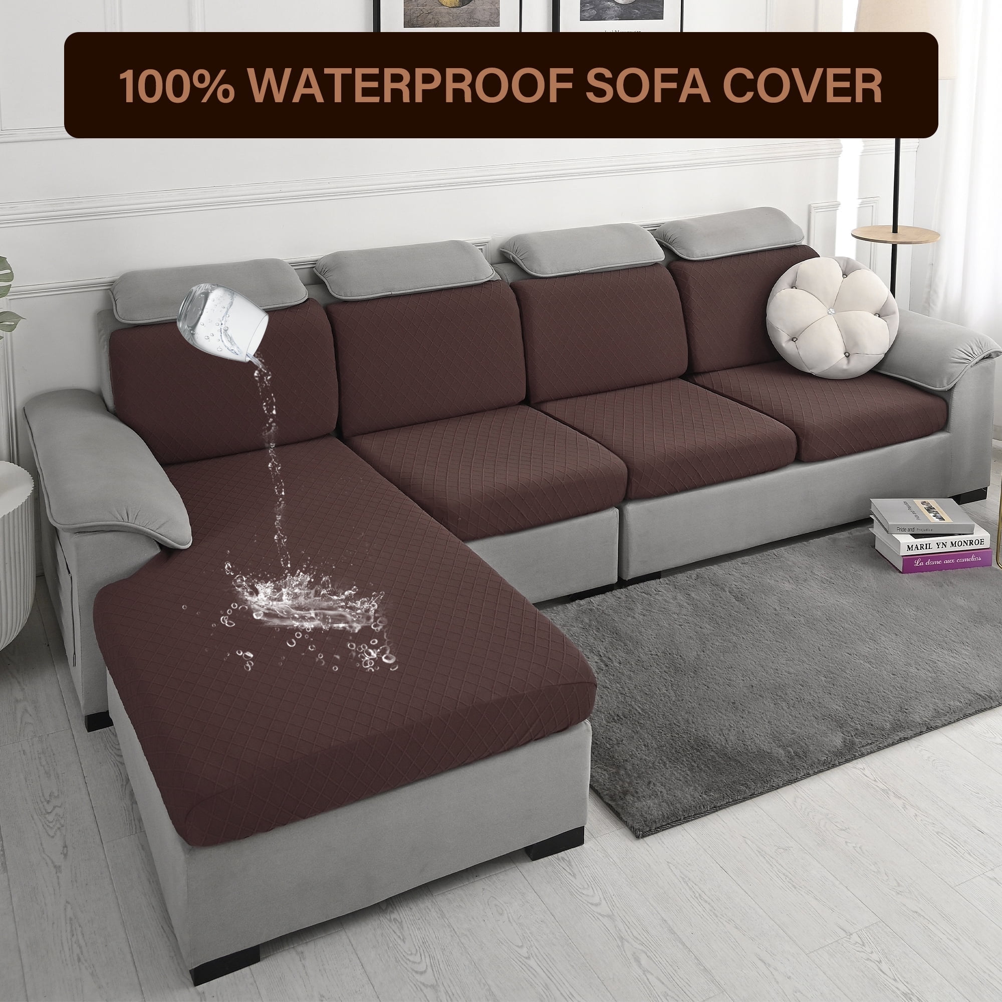 Waterproof Couch Cover XXL Shape 2-Piece，khakl