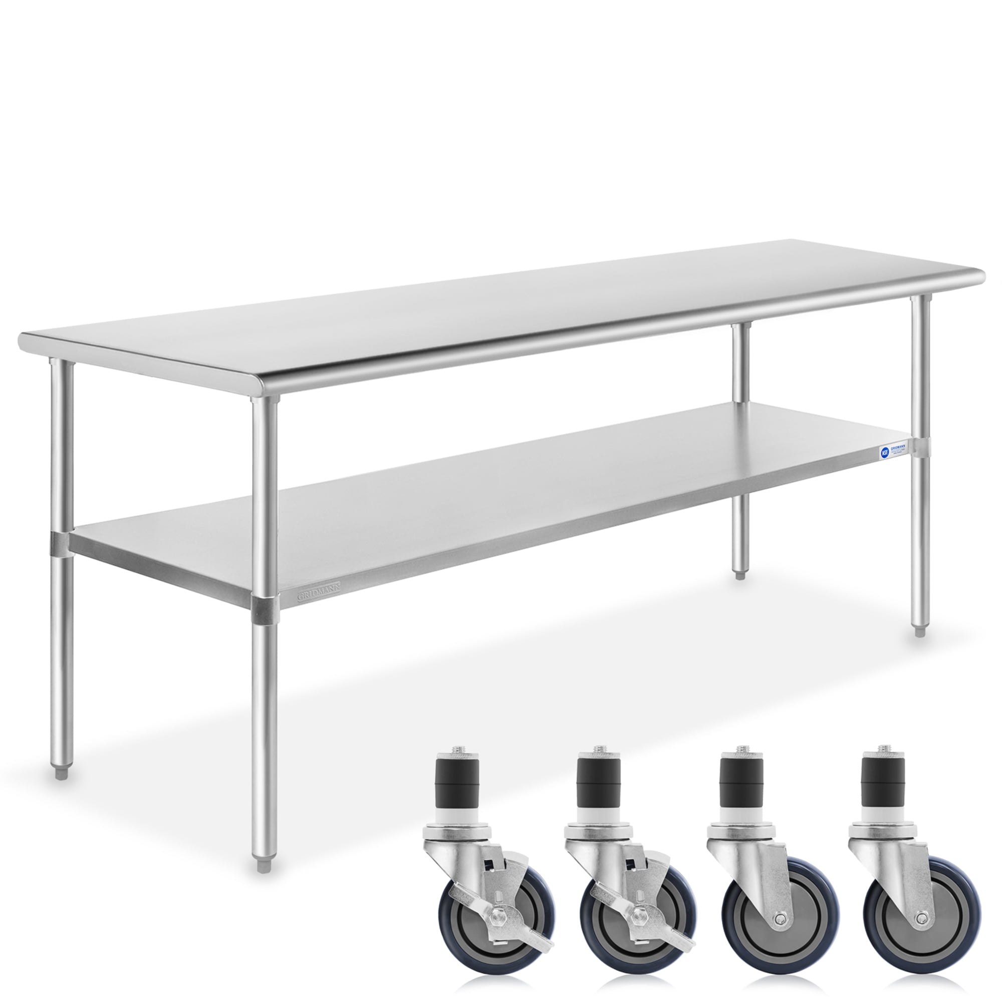 Stainless Steel Work Table with Casters | Work Station