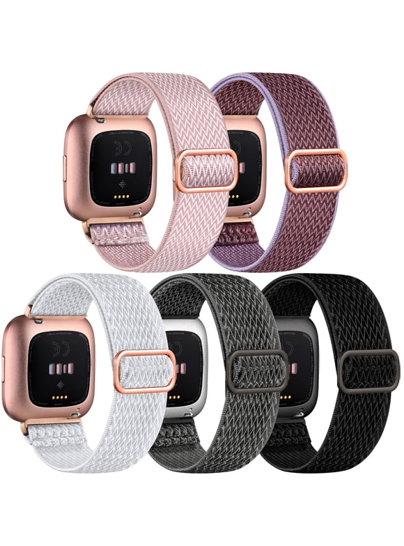 5- Pack S Color Burst  Loop Watch Bands 0.8 x 6.2 Inch  Fits 42mm/44mm/45mm
