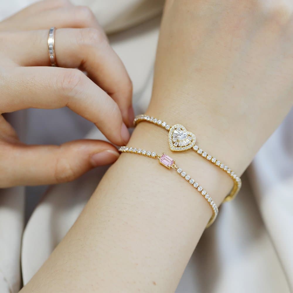 14K Tennis Bracelet, 9.75 g thumbnail 2