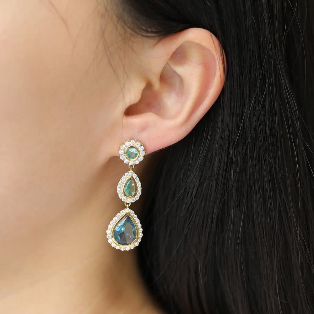 14K Dangle Earrings, 12.06 g — Fancy Collection thumbnail 2