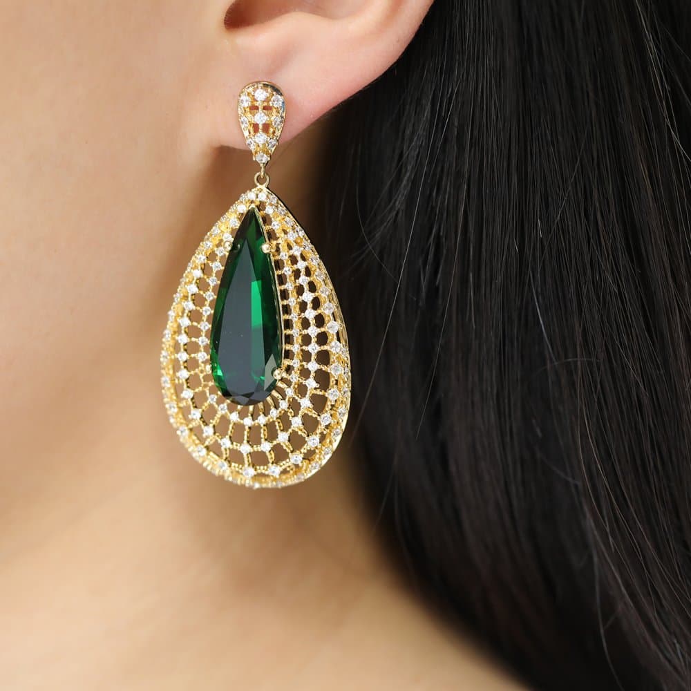 14K Dangle Earrings, 28.75 g — Fancy Collection thumbnail 2
