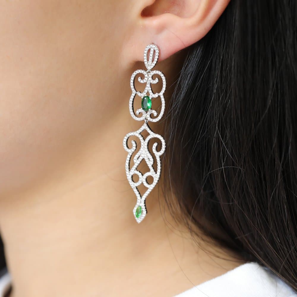 14K Dangle Earrings, 18.53 g — Fancy Collection 缩略图 2