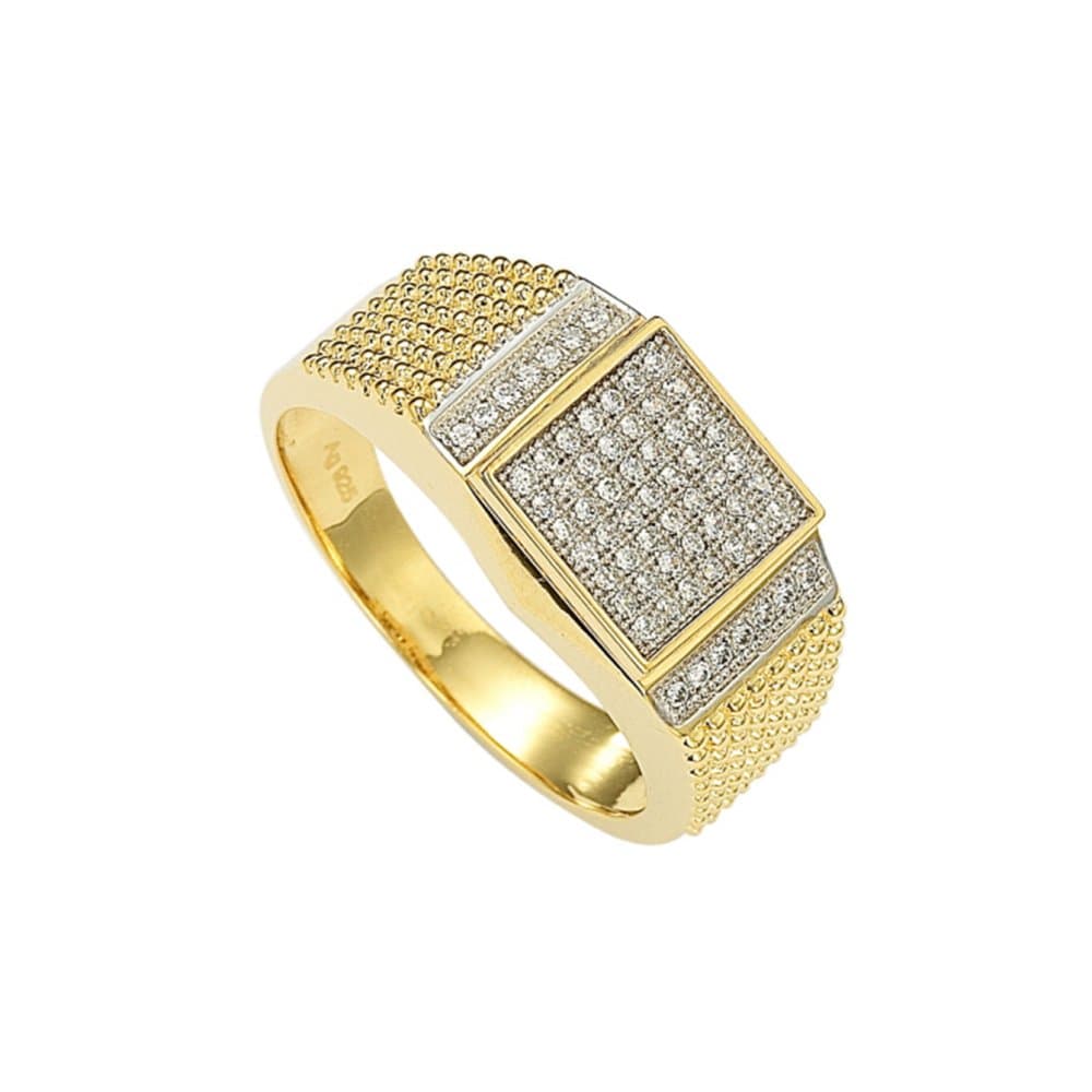 14K Men's Micro-Set Ring, 5.44 g — Micro Setting thumbnail 2