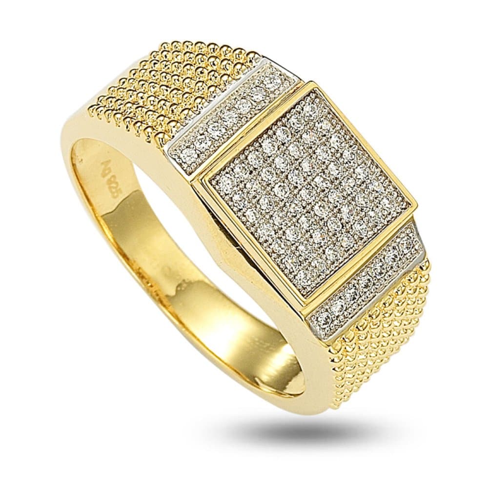 14K Men's Micro-Set Ring, 5.44 g — Micro Setting thumbnail 1