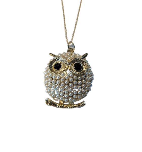 Owl Pearl Necklace