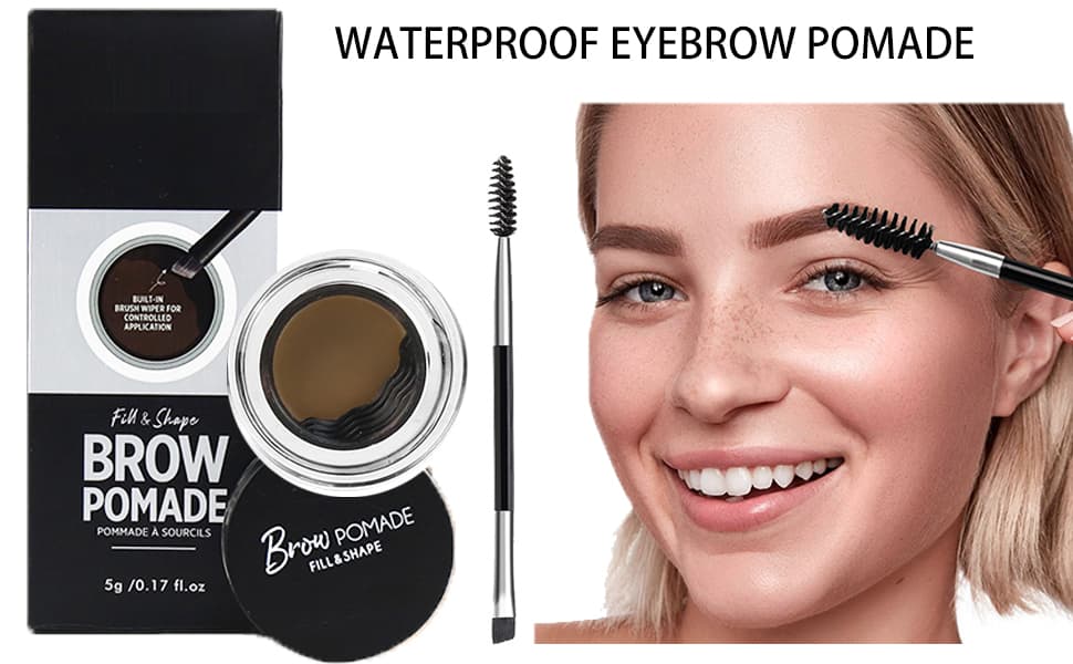 Kyah Beaute Fill & Shape Brow Pomade, Ebony, 5 g / 0.17 fl oz, Built-In Brush Wiper thumbnail 1