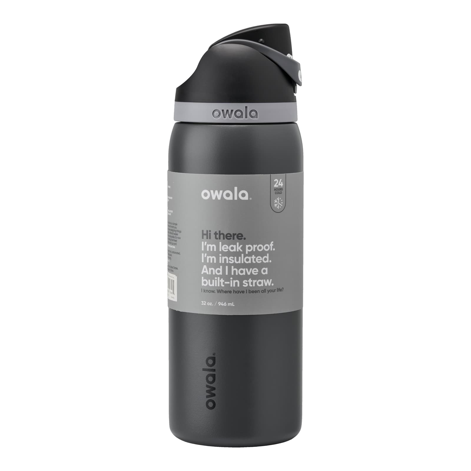 Owala FreeSip 32 oz Insulated Stainless Steel Water Bottle with Straw and Push-Button Lid, Printed thumbnail 1