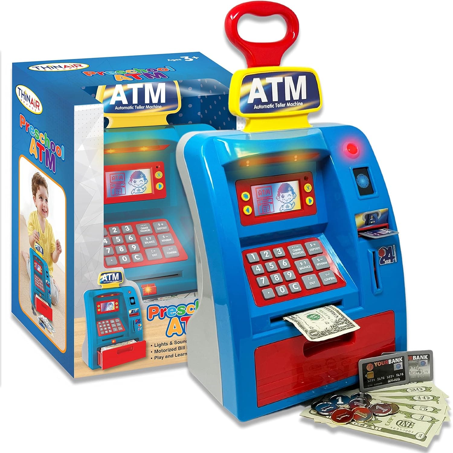 TALGIC Kids Electronic ATM Saving Bank with 2 Bank Cards, Bill Feeder and Coin Slot, Ages 3+ thumbnail 1