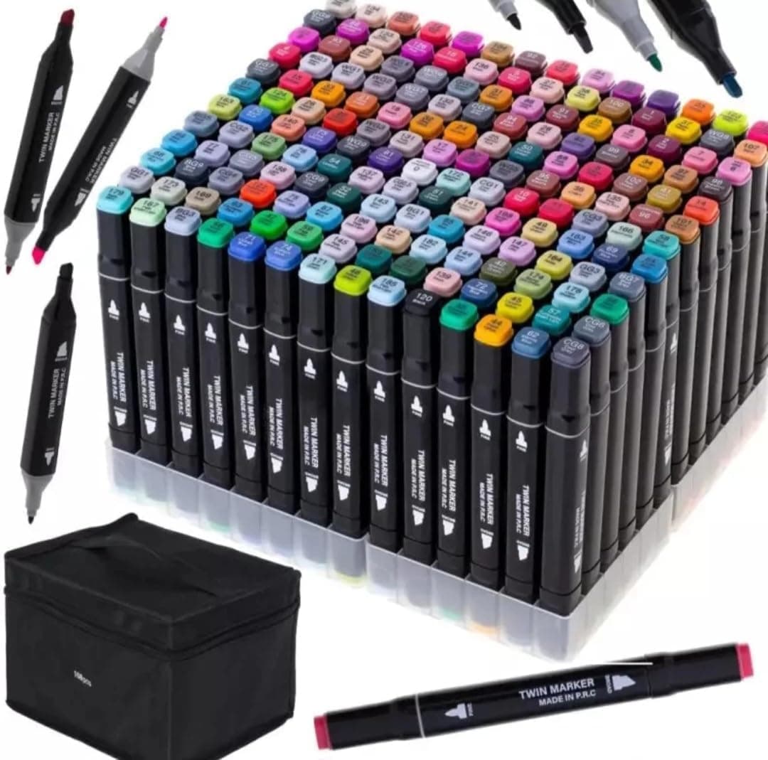 Touch 100pcs Dual Tip Alcohol Marker Set, 100 Colors with Black Zippered Carrying Case