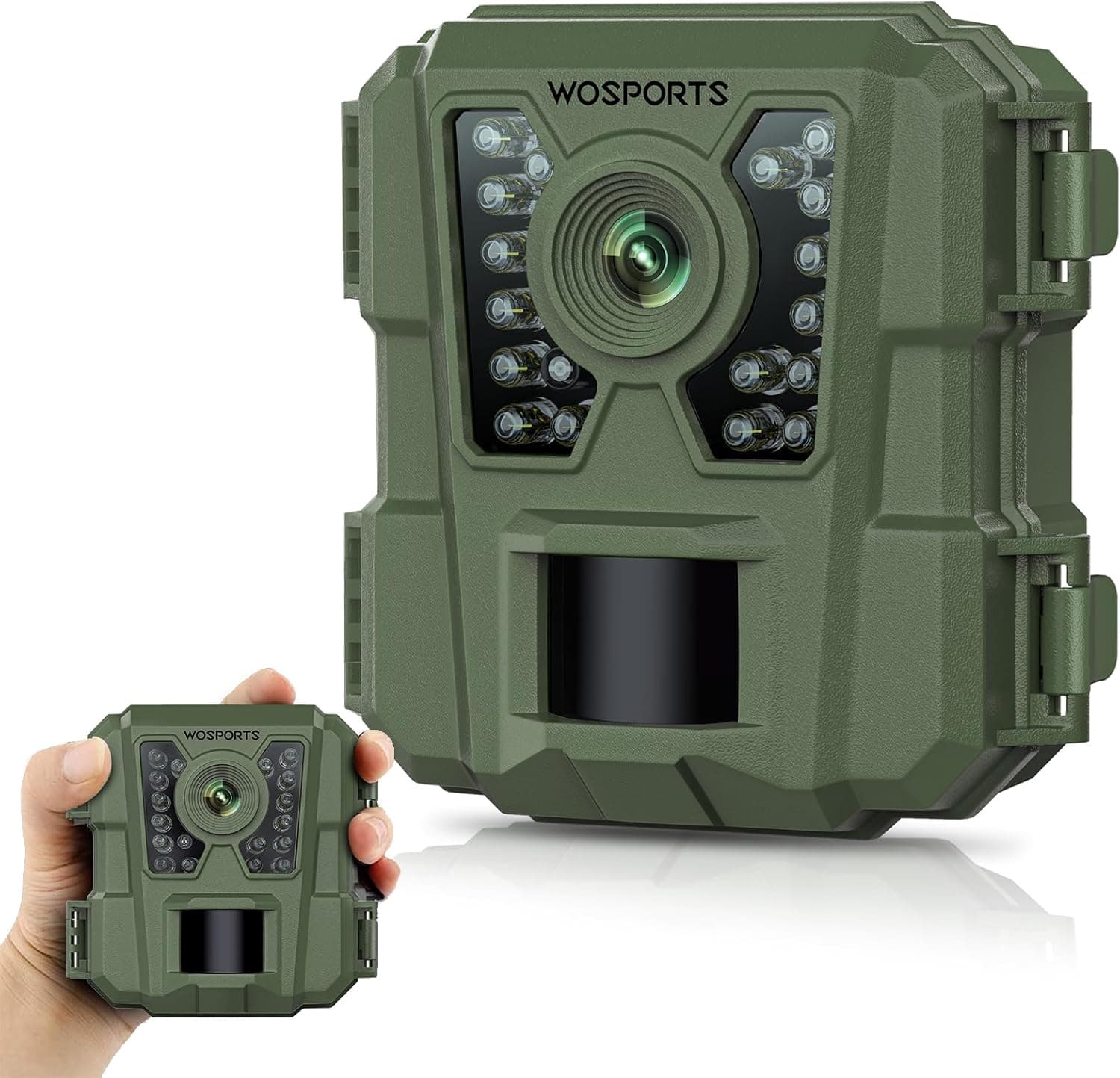 WOSPORTS Mini Trail Camera, 24MP 1080P Motion Activated Game Camera with Infrared Night Vision, Camo thumbnail 1