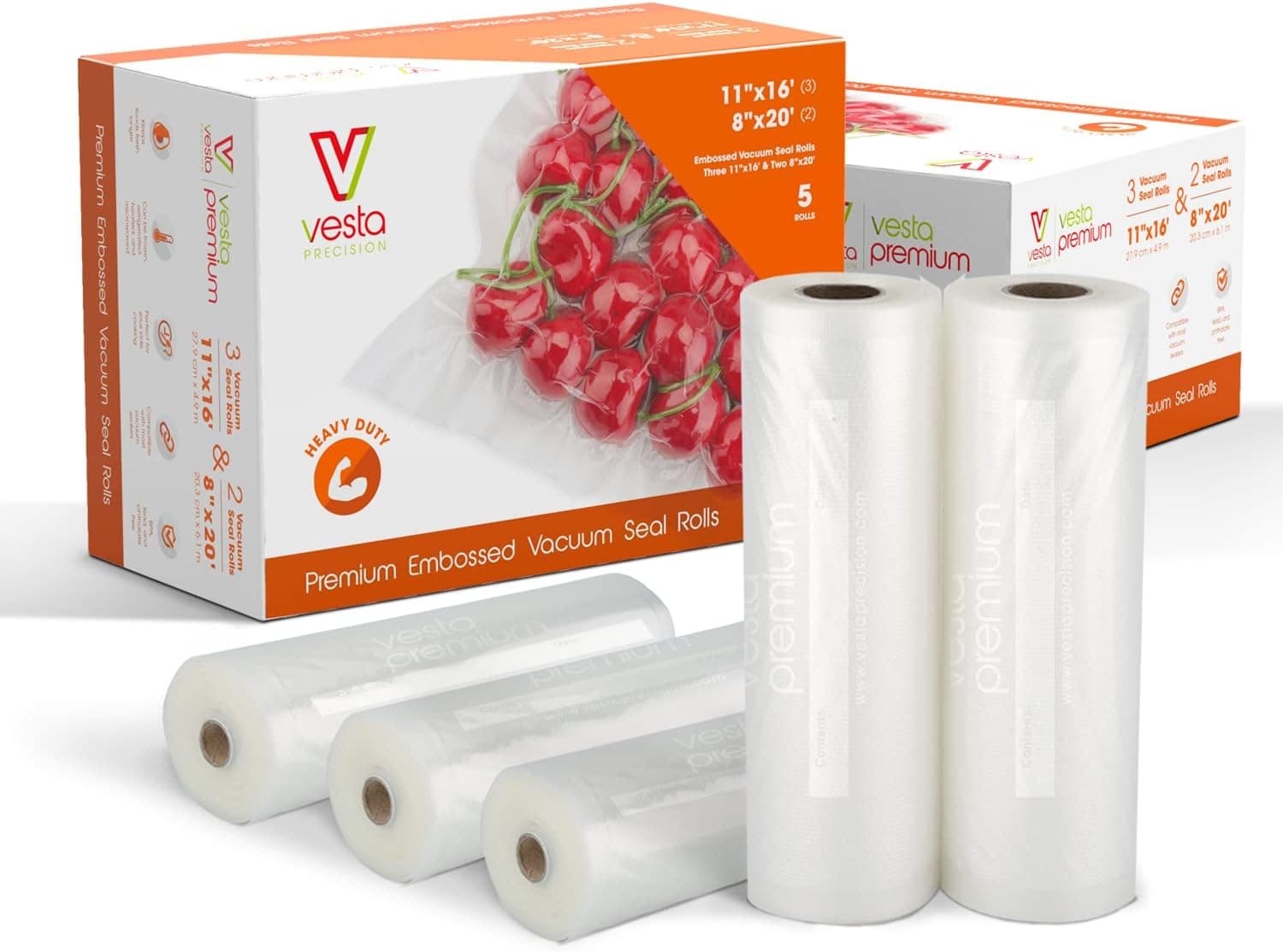 Vesta Precision Cooking Vacuum Seal Pouches, 11 x 16 in Gallon Embossed Sous Vide Bags, 25 Count thumbnail 1
