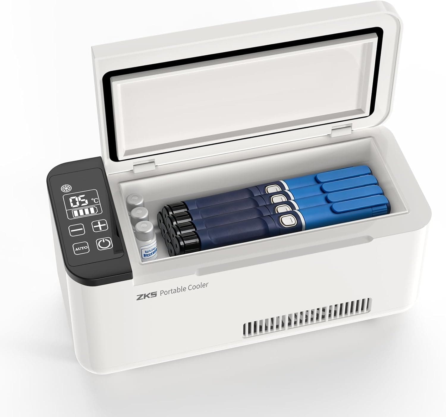 ZKSCool Portable Insulin Cooler Box, 0.6 L / 36.6 cu in Rechargeable Medication Travel Fridge with LCD Display thumbnail 1