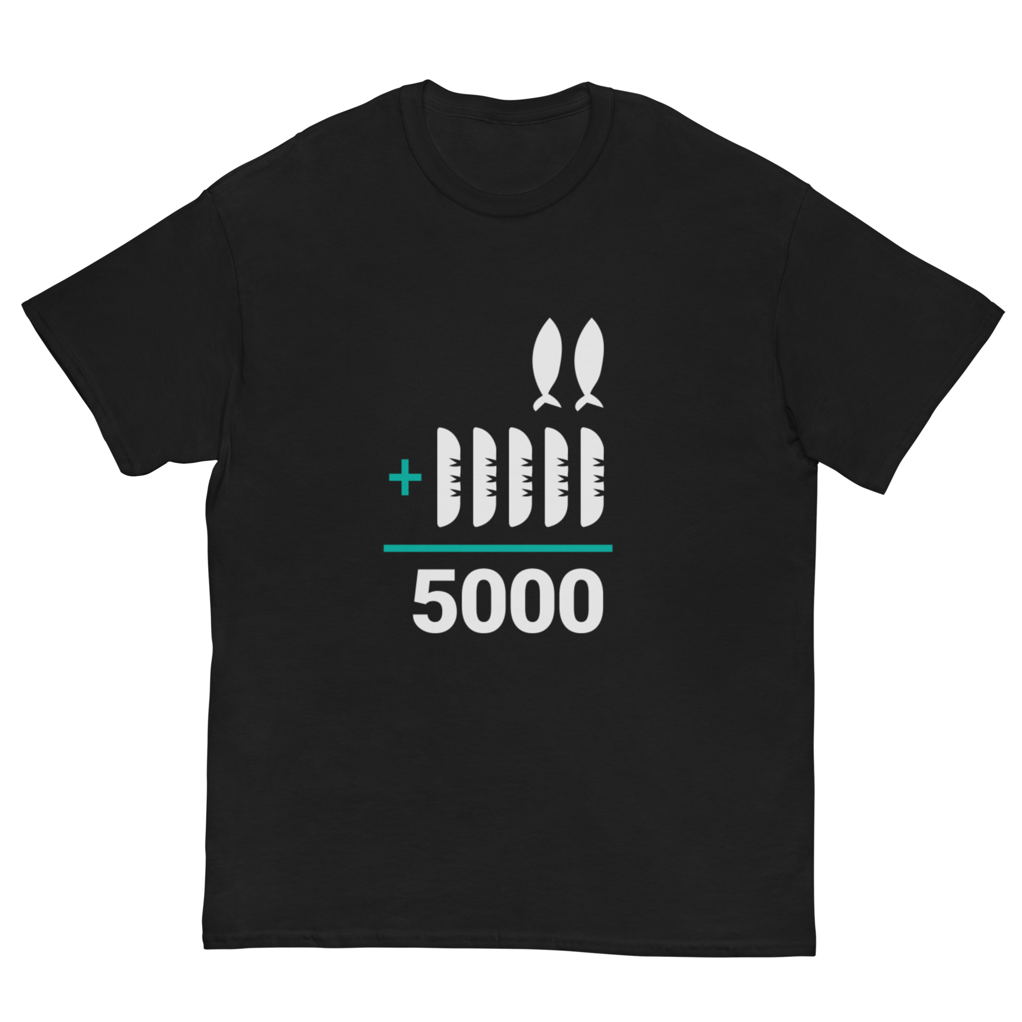 2+5=5000 T-Shirt (Youth and Adult) BLACK