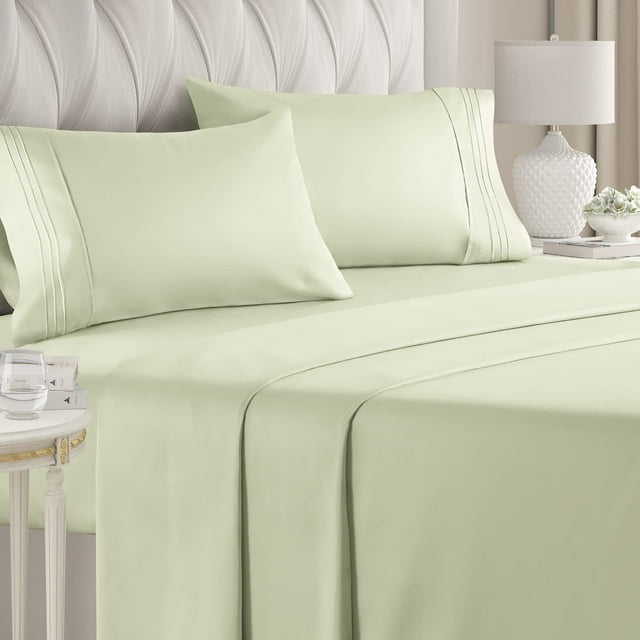 CGK 4 Piece Queen Sheet Set LIGHT SAGE GREEN
