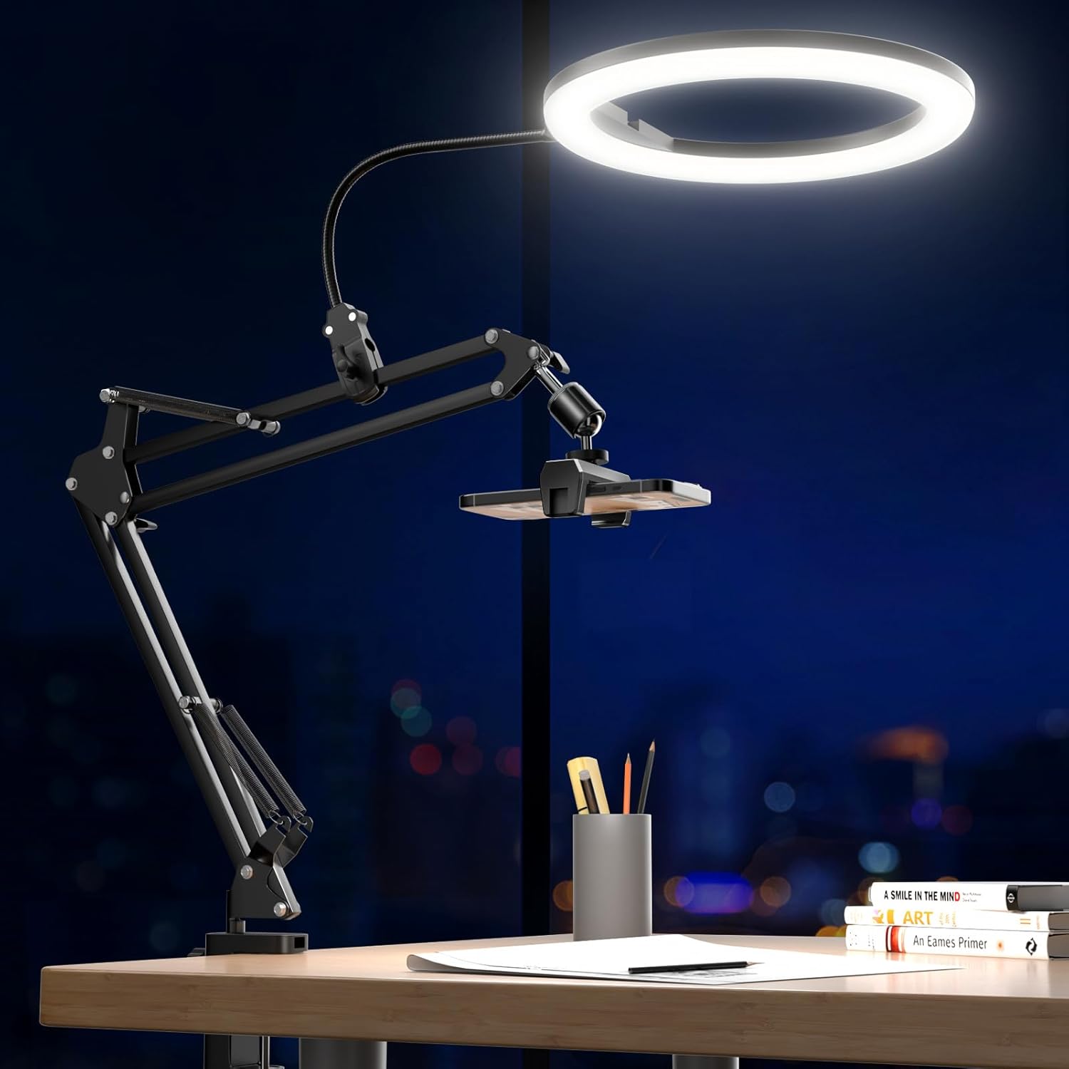 UBeesize 10" Selfie Ring Light with Tripod Stand Black, Ring Light Set,