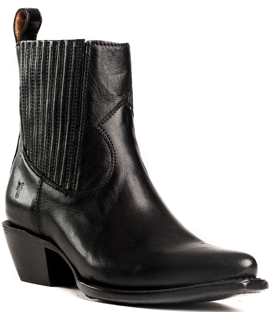 Chelsea Western Leather Boots BLACK 6