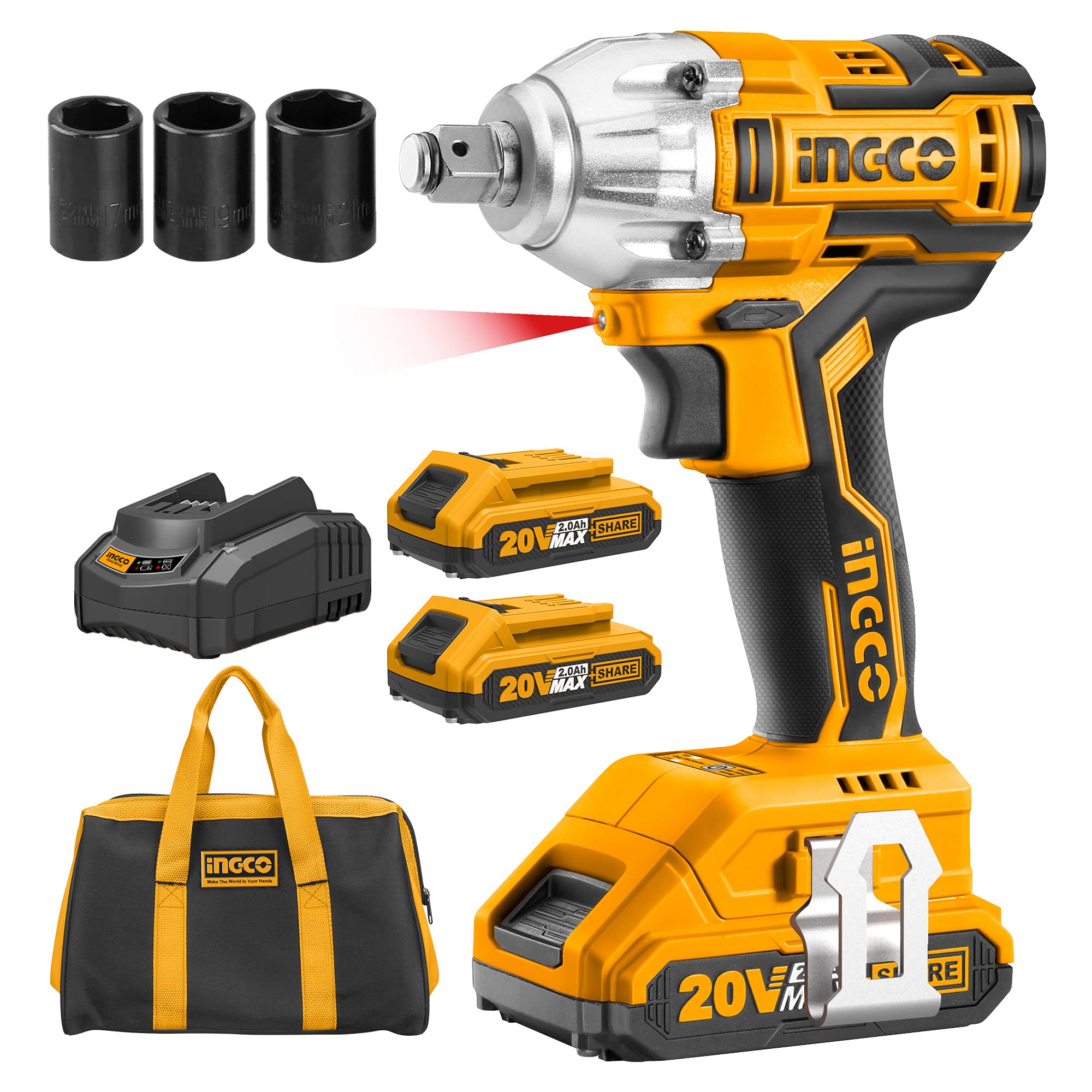 20V 2.5Ah Battery Cordless Impact Wrench w/ Battery