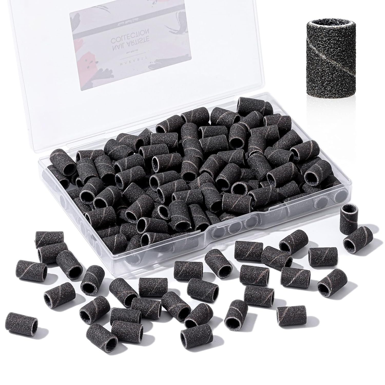100 Pcs/set Black Nail Drill Sanding Bands #240 Manicure Tool