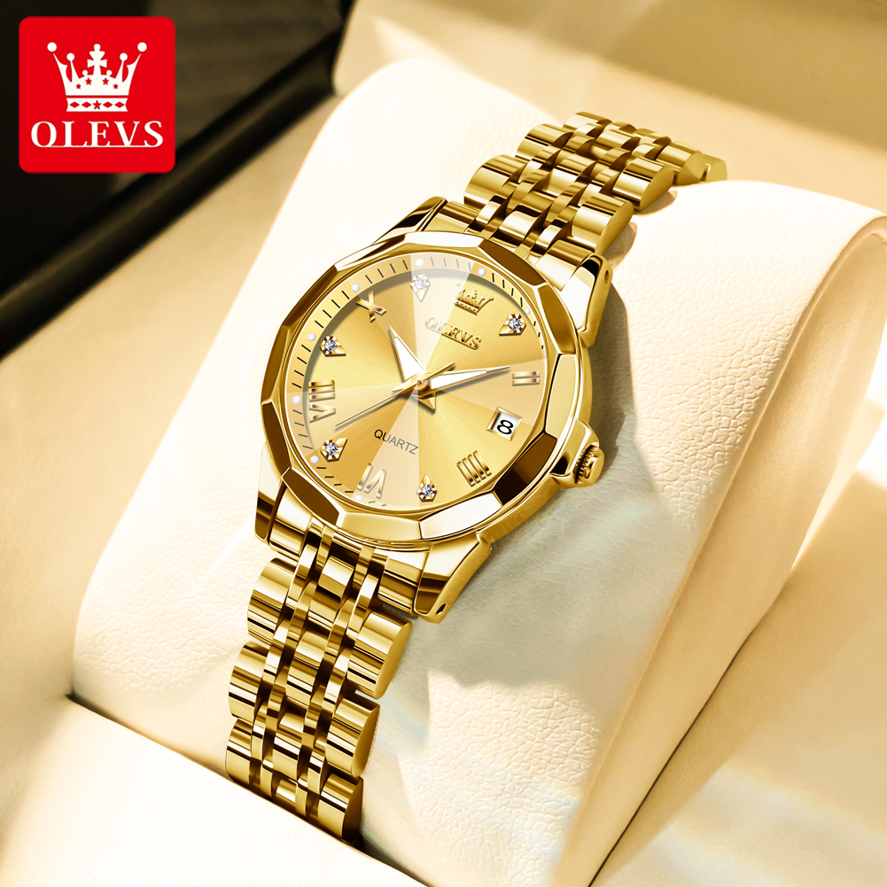 Diamond Luxury Women Quartz Watch Stainless Steel Waterproof Ladies Watch Box