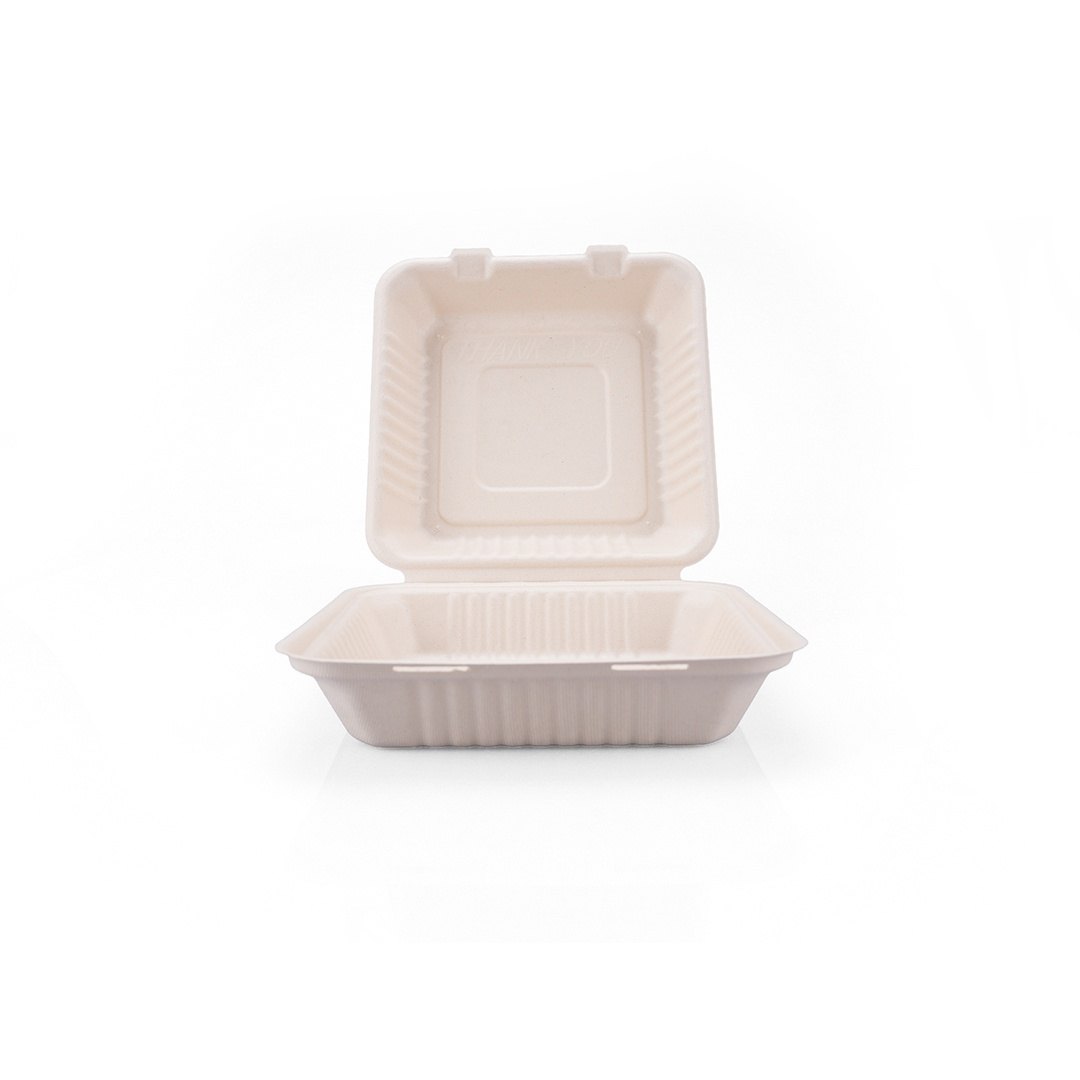 9"x9" Bagasse Clamshell thumbnail 2