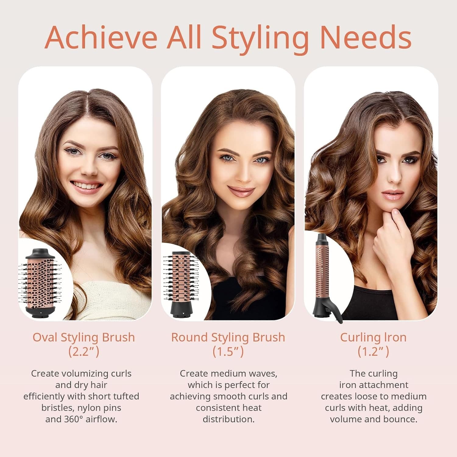OUDIM 5-in-1 Hot Air Styler & Hair Dryer Brush OD-M6808, 1200W, 125V 60Hz, Negative Ion, Overheat Protection thumbnail 3