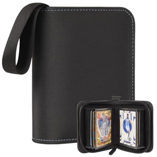 Mini 1-Pocket Zip Card Binder, 40 Standard Cards, Faux Leather thumbnail 5