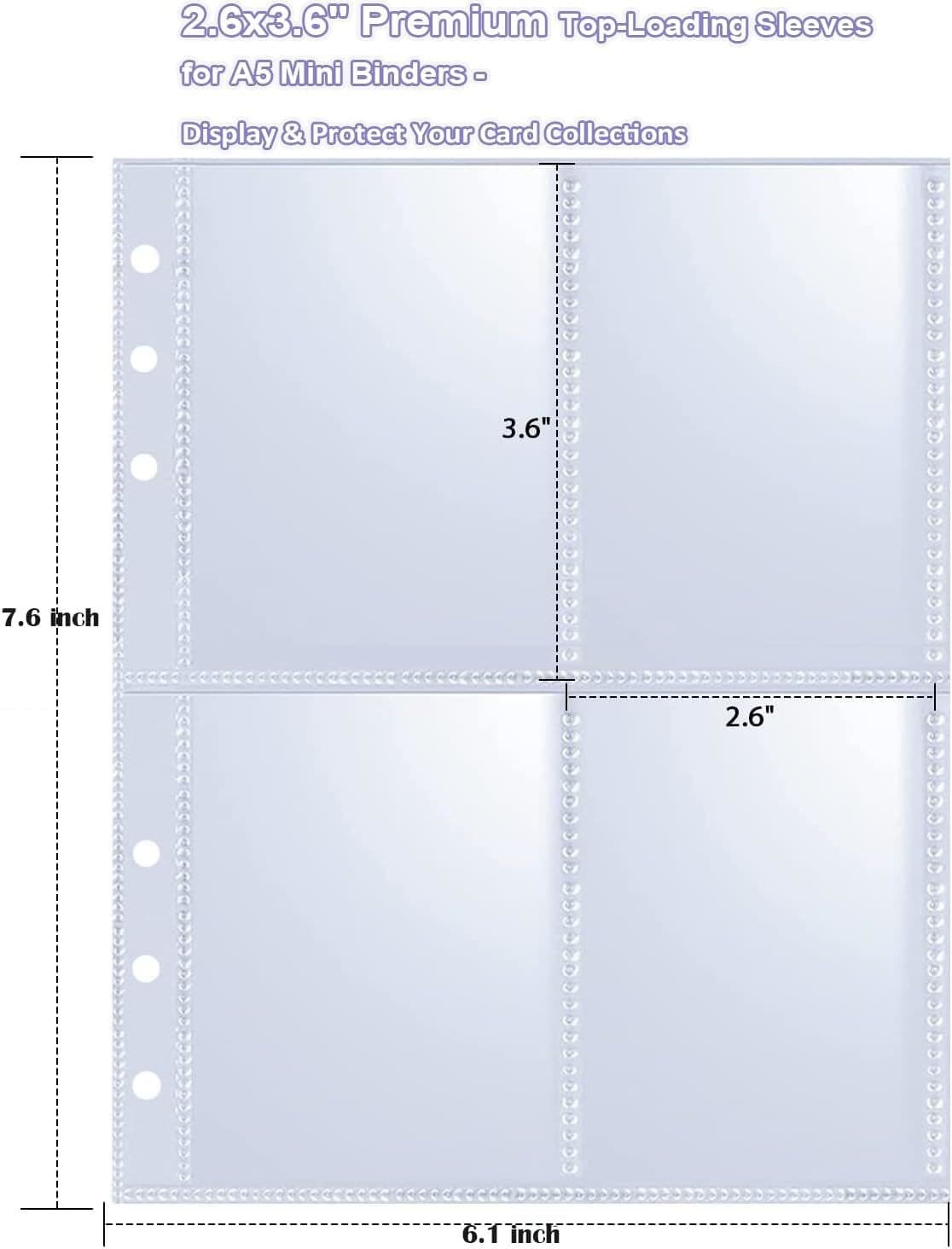4-Pocket Top-Loading Binder Refill Pages for 2.6 x 3.6 in Cards 缩略图 3