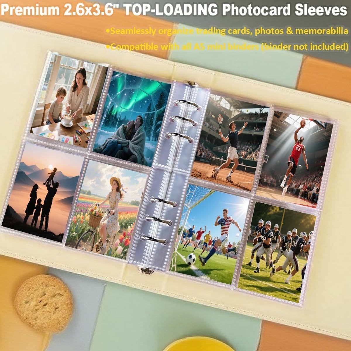 4-Pocket Top-Loading Binder Refill Pages for 2.6 x 3.6 in Cards 缩略图 4