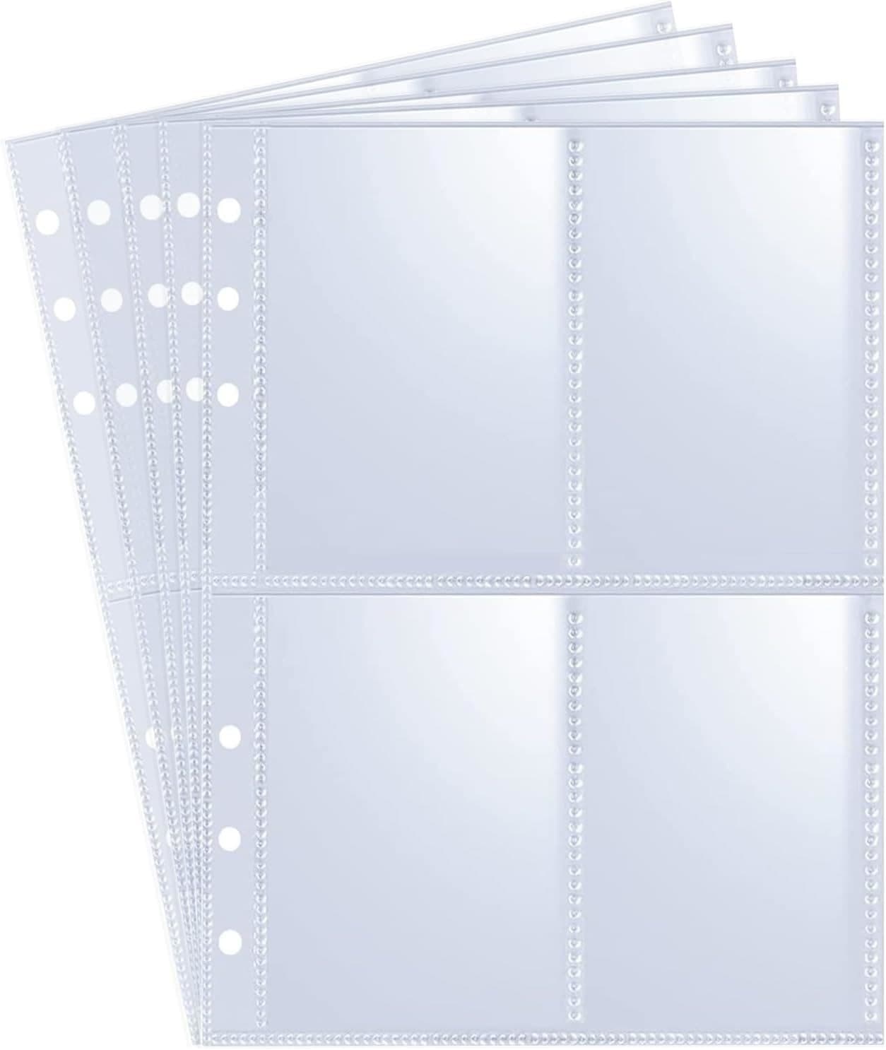 4-Pocket Top-Loading Binder Refill Pages for 2.6 x 3.6 in Cards