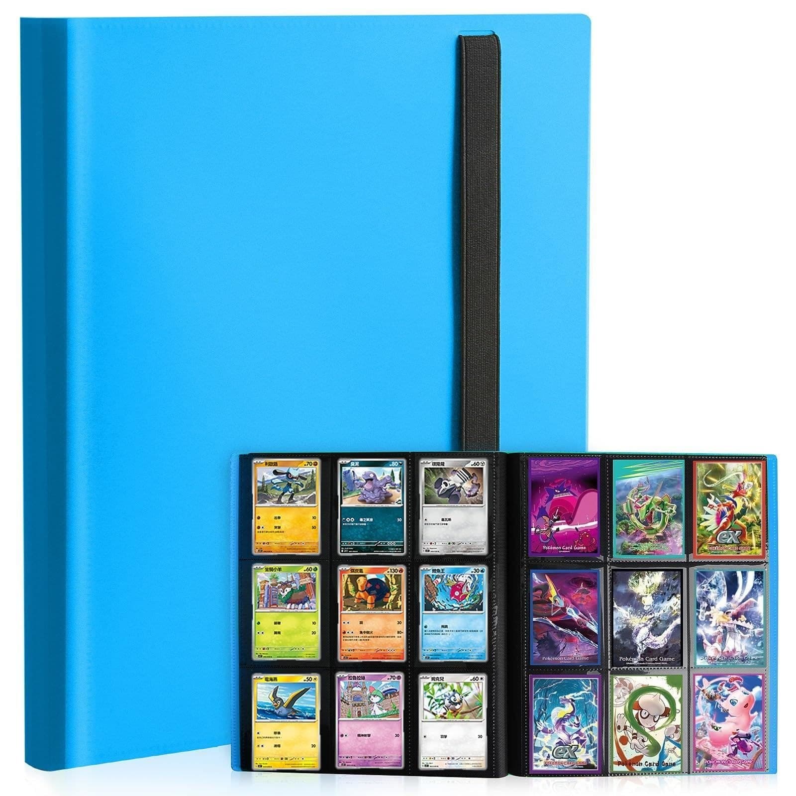 9-Pocket Trading Card Binder, 360 Cards, Side-Loading, Elastic Strap 缩略图 6