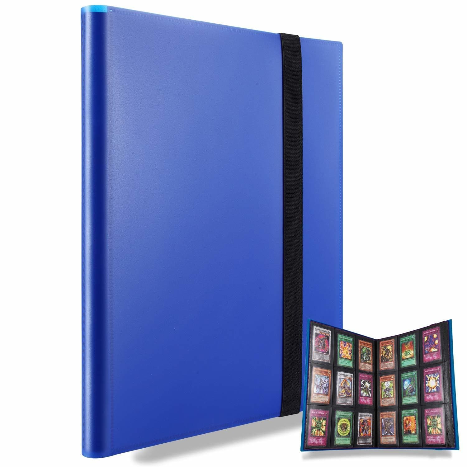 9-Pocket PP Card Binder with Elastic Strap, Black Pages thumbnail 3