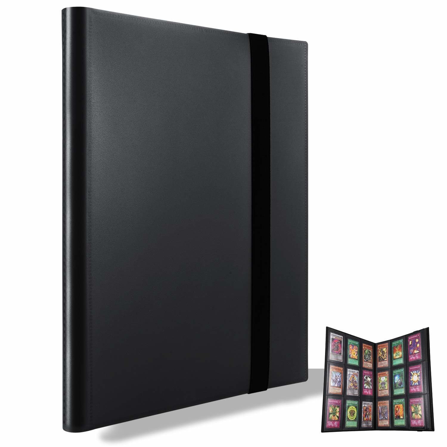 9-Pocket PP Card Binder with Elastic Strap, Black Pages thumbnail 5