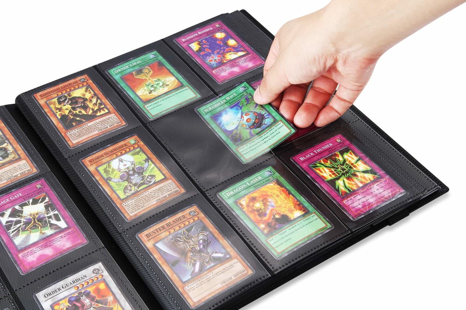 9-Pocket PP Card Binder with Elastic Strap, Black Pages thumbnail 6