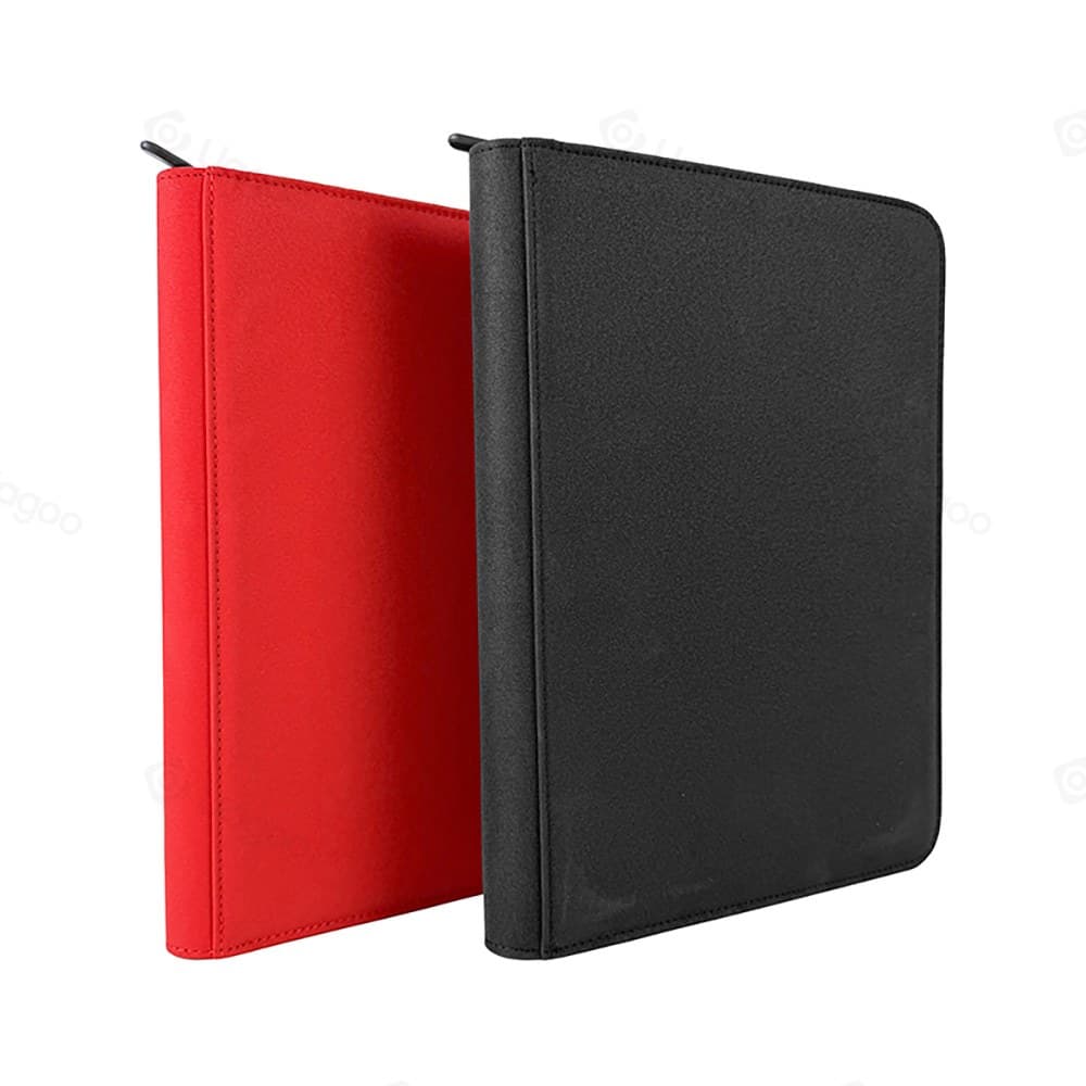 9-Pocket Zip Trading Card Binder, Black PU Leather, Side-Loading 缩略图 6