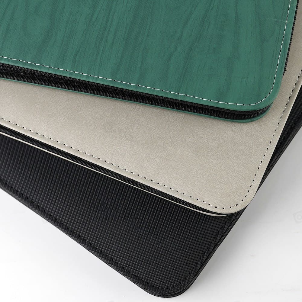 9-Pocket Zip Card Binder, Textured PU Leather, Acid-Free Side-Loading Pages thumbnail 2