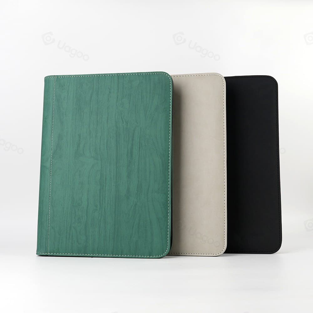 9-Pocket Zip Card Binder, Textured PU Leather, Acid-Free Side-Loading Pages thumbnail 4