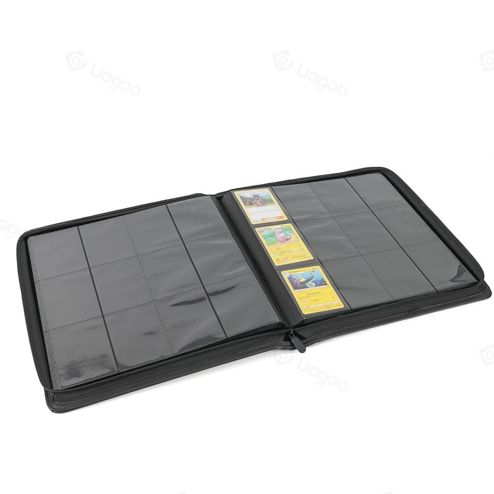 12-Pocket Zip Trading Card Binder, Black thumbnail 4