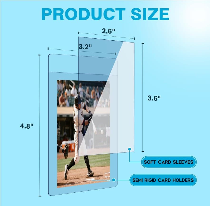 35pt Semi-Rigid Card Holders with Soft Sleeves, 100 + 100 Kit thumbnail 6
